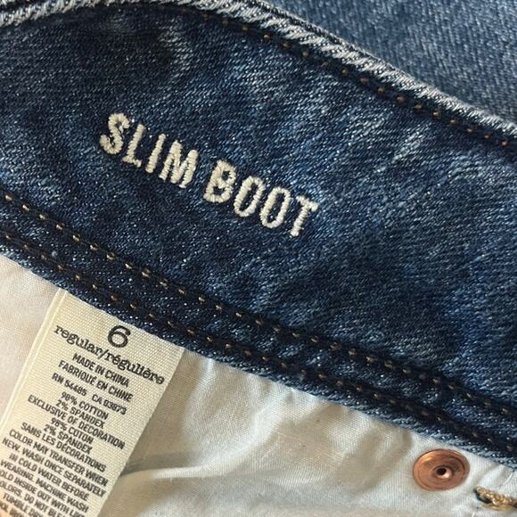 American Eagle Slim Boot Jeans Womens Size 6 Medium Wash Neutral Simple Basic - Picture 8 of 9